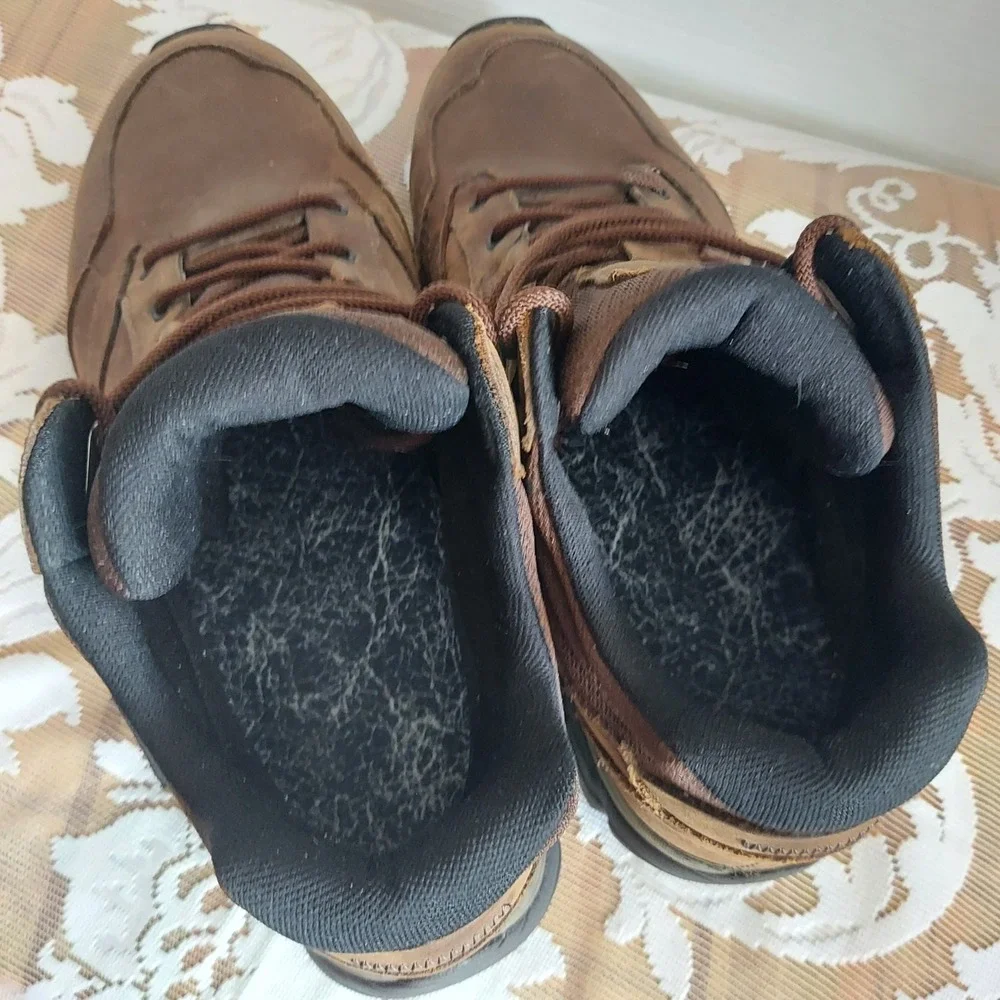 Merrell Mens Forestbound Mid Waterproof Hiking Boots Brown Leather J91819 Sz 13